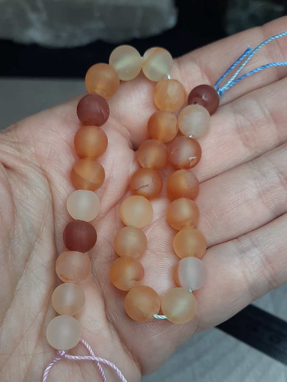 #11- 8mm Matte Carnelian Round Bead 8-inch Strand